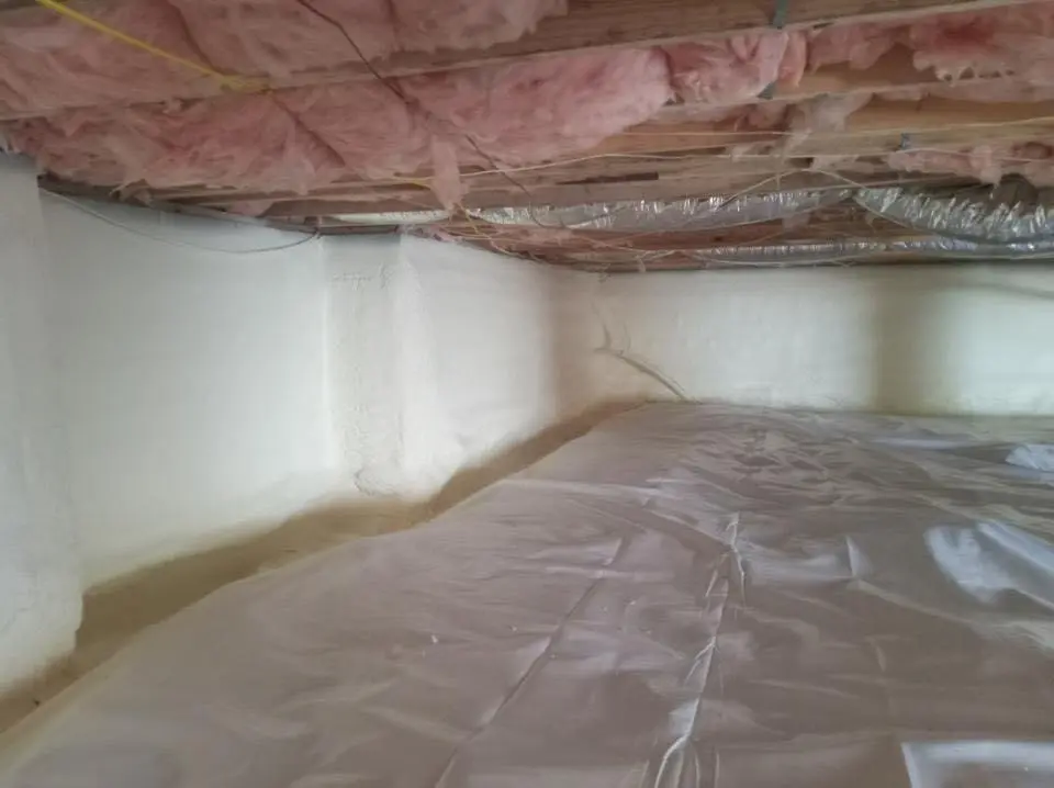 Crawl space encapsulation with closed-cell spray foam for Spray Foam Roofing in Plano